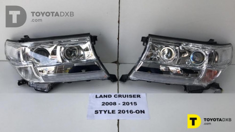 Toyota LAND CRUISER FJ200 2008- Front Head Lights Set 2016- Look