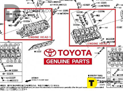 Toyota LAND CRUISER FJ200 2008- Genuine Toyota 11101-51021 & 11102-51011 CYLINDER HEADS 1VDFTV V8 FJ200 LX450D 4.5